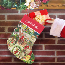 Calcetín Navideño Pequeño Festividad de los Navidades victorianos Santa Coll