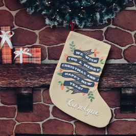 Calcetín Navideño Pequeño Festividad en la pancarta de los Navidades florale