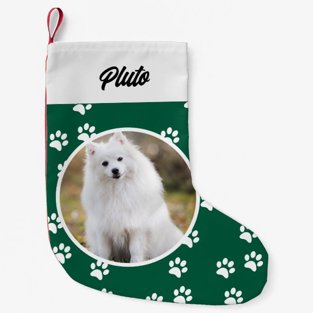 Calcetín Navideño Pequeño Festividad Mascota de perro lindo (Anverso)