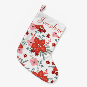 Calcetín Navideño Pequeño Festividades de los Chicas de la bonito Floral de