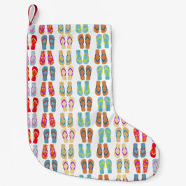 Calcetín Navideño Pequeño Festividades Tropicales de Navidad Flip Flops Beac