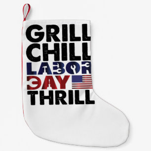 Calcetín Navideño Pequeño Fiesta Thrill BBQ del Día del Trabajador de Grill 