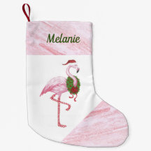 Flamingo en Santa Hat Personalizados Navidades rea