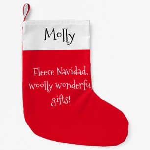 Calcetín Navideño Pequeño Fleece Navidad, Wooly ¡Maravillosos regalos!