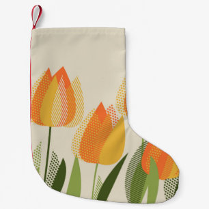 Calcetín Navideño Pequeño Flor de tulipán amarillo