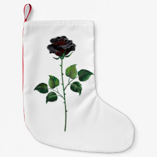 Calcetín Navideño Pequeño Flor rosa negra