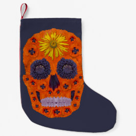 Calcetín Navideño Pequeño Flor Skull 1