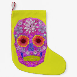 Calcetín Navideño Pequeño Flor Skull 2