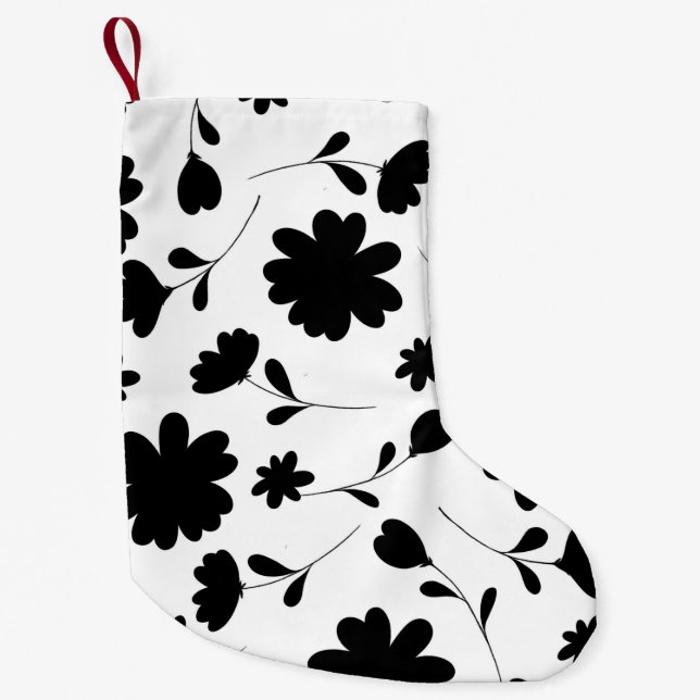 CALCETÍN NAVIDEÑO PEQUEÑO FLORAL (Anverso)