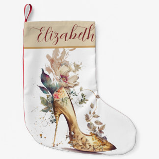 Calcetín Navideño Pequeño Floral de zapatos de tacón de alto nivel de Moda B