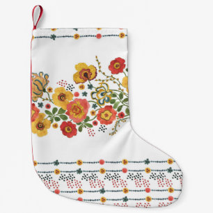 Calcetín Navideño Pequeño Floral Estilizada: Diseño Seamless de Acuarela.