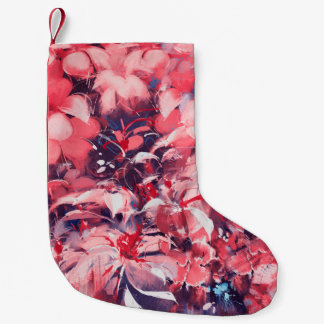 Calcetín Navideño Pequeño flores abstractas sin fisuras, estilo de pintura a