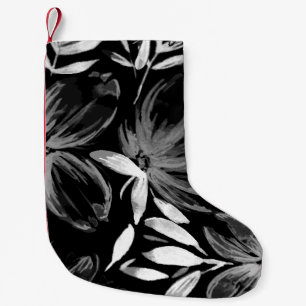 Calcetín Navideño Pequeño Flores de Acuarela Rojos 7