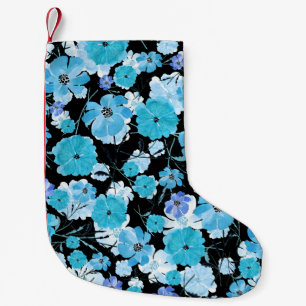 Calcetín Navideño Pequeño Flores de acuarela: Un Tapiz Delicado