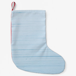 Calcetín Navideño Pequeño Flores de caléndula: fondo de madera azul