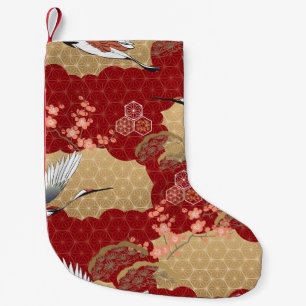 Calcetín Navideño Pequeño Flores de cerezo de kimono japonesas