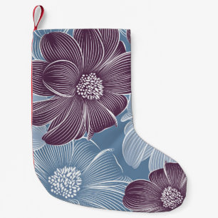 Calcetín Navideño Pequeño Flores de dahlia abstractas: sin costuras florales