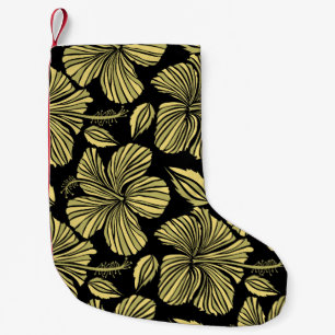 Calcetín Navideño Pequeño Flores de hibiscos tropicales sin costura