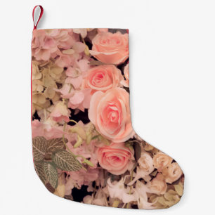 Calcetín Navideño Pequeño Flores de pared textura retro - filtro de efecto d
