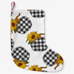 Calcetín Navideño Pequeño Flores de sol, calabaza de yeso, decoración de gra