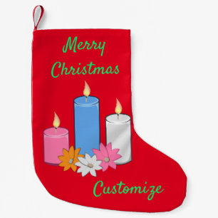 Calcetín Navideño Pequeño Flores de velas encendidas Thunder_Cove