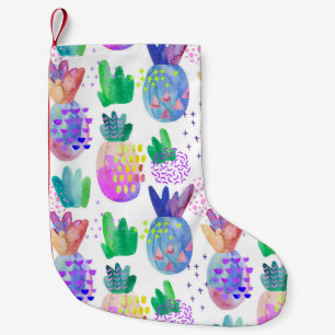 Calcetín Navideño Pequeño Flores otoñales pintadas a mano, patrón sin fisura