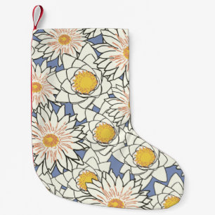 Calcetín Navideño Pequeño Flores patrón lotus lirio