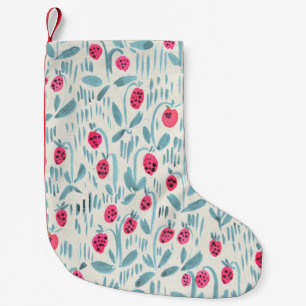 Calcetín Navideño Pequeño Flores pequeñas: acuarela sin foco