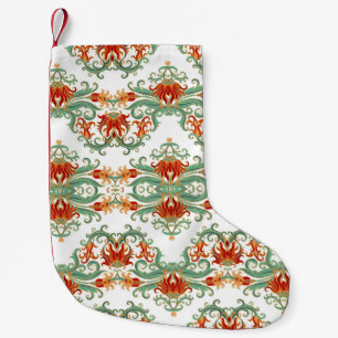 Calcetín Navideño Pequeño Flores rojas estilo chino ornamental