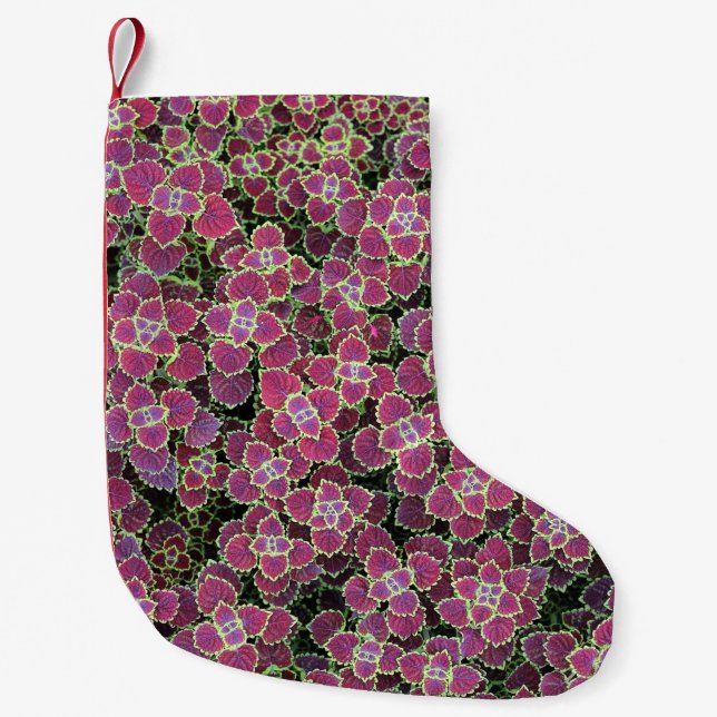 Calcetín Navideño Pequeño Flores rosadas (Anverso)