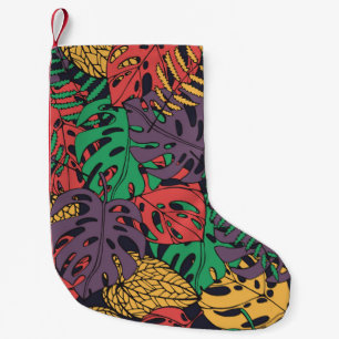 Calcetín Navideño Pequeño Flores tropicales vintage sin fisuras