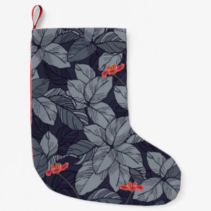 Calcetín Navideño Pequeño Flores y hojas patrón patrón, tropical, abstención