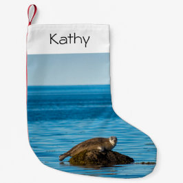 Calcetín Navideño Pequeño Foca de puerto Atlántico