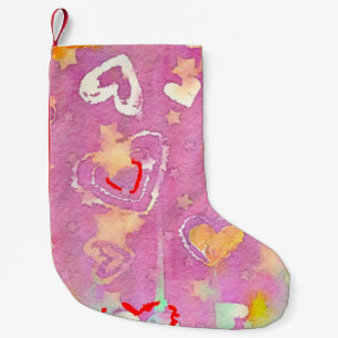 Calcetín Navideño Pequeño fondo abstracto con textura de acuarela, aceite p