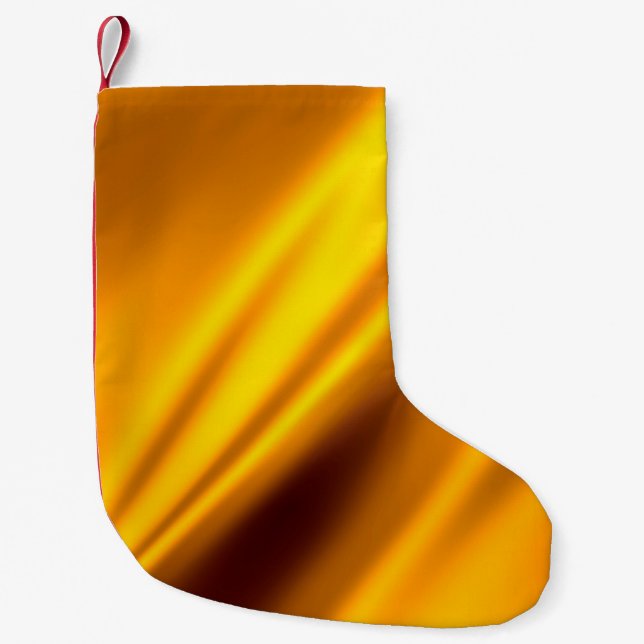 Calcetín Navideño Pequeño Fondo abstracto de ondear oro (Anverso)