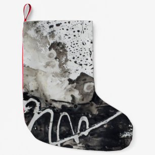 Calcetín Navideño Pequeño Fondo abstracto en blanco y negro