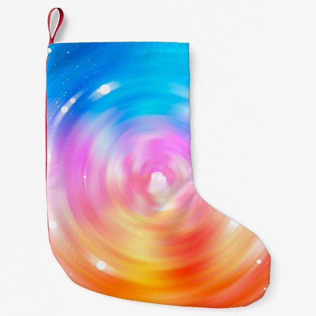 Calcetín Navideño Pequeño fondo abstracto. fondo de círculos brillantes  (Anverso)