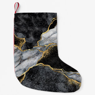 Calcetín Navideño Pequeño fondo abstracto, mosaico de mármol blanco y negro