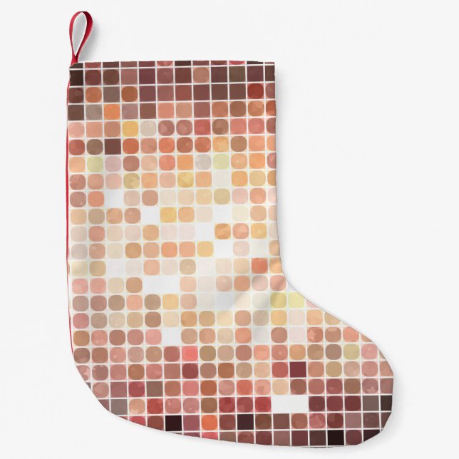 Calcetín Navideño Pequeño fondo abstracto. mosaico dorado. cavar ilustracion (Anverso)