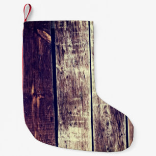 Calcetín Navideño Pequeño Fondo colorido de madera antigua - Amarillo oscuro