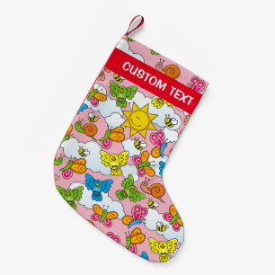 Calcetín Navideño Pequeño Fondo de animales para bebés