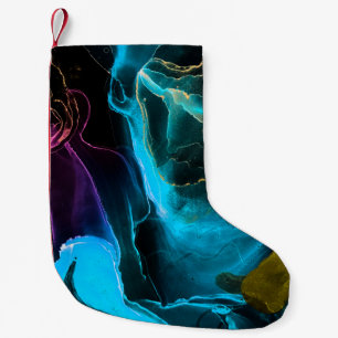 Calcetín Navideño Pequeño Fondo de fantasía. Pintura de foto macro. Faded Aw