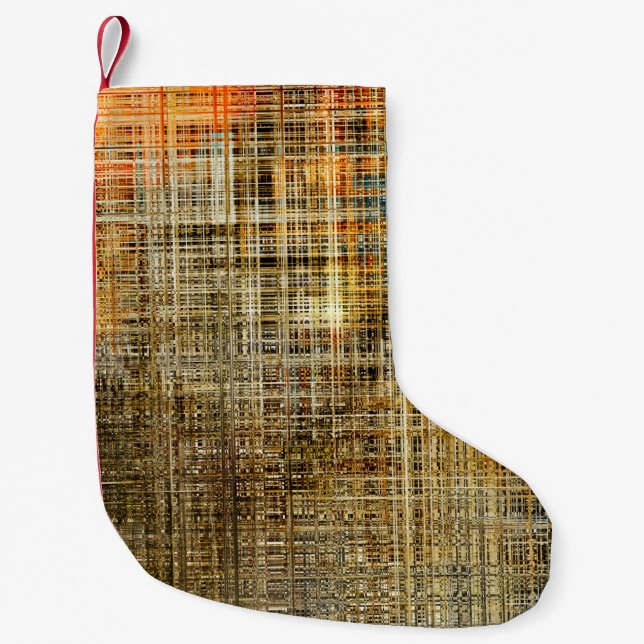 Calcetín Navideño Pequeño Fondo de intersección geométrica abstracta (Anverso)