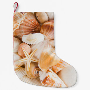 Calcetín Navideño Pequeño Fondo de las casetas: tema marino.