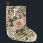 Calcetín Navideño Pequeño Fondo de pantalla de viaje de París. Periódico vin<br><div class="desc">Fondo de pantalla de viaje de París. Antecedentes de periódicos de época.</div>