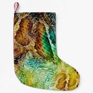 Calcetín Navideño Pequeño Fondo de piel de serpiente