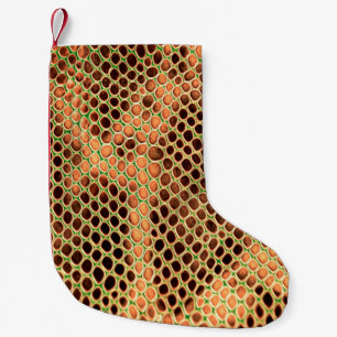 Calcetín Navideño Pequeño Fondo de piel de serpiente