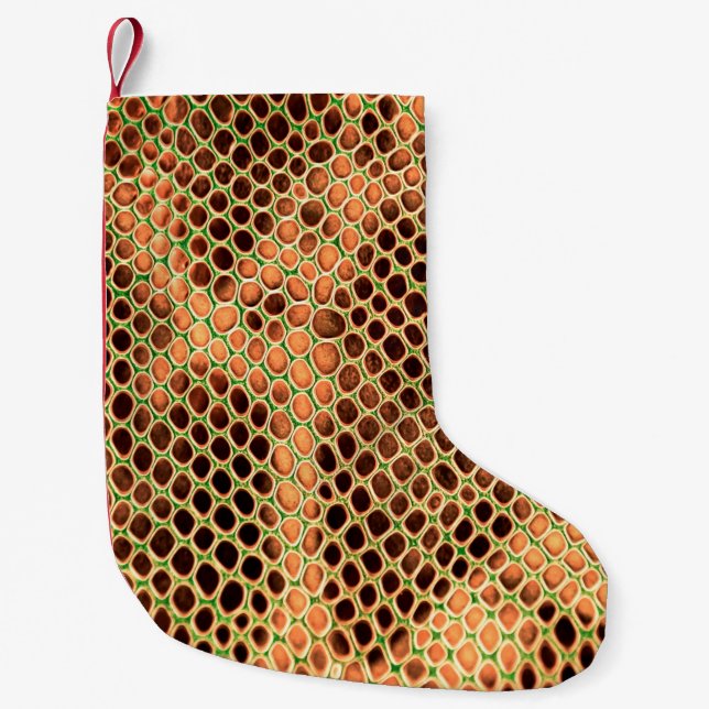Calcetín Navideño Pequeño Fondo de piel de serpiente (Anverso)