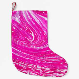 Calcetín Navideño Pequeño Fondo de pintura rosa mezclado
