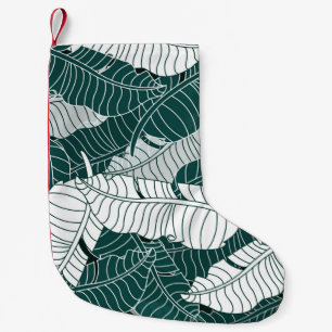 Calcetín Navideño Pequeño Fondo del patrón de hojas de cosecha